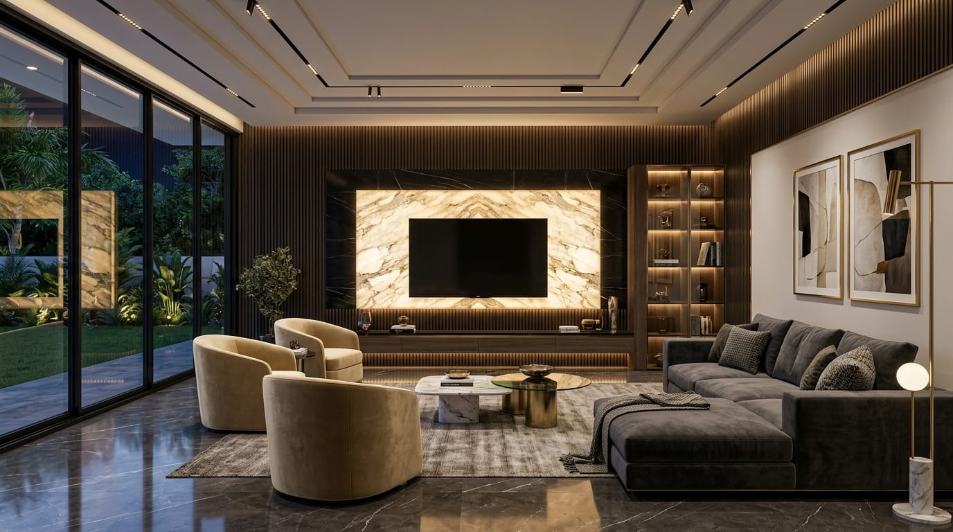 Luxury Interior Living Room by V2DO Interiors